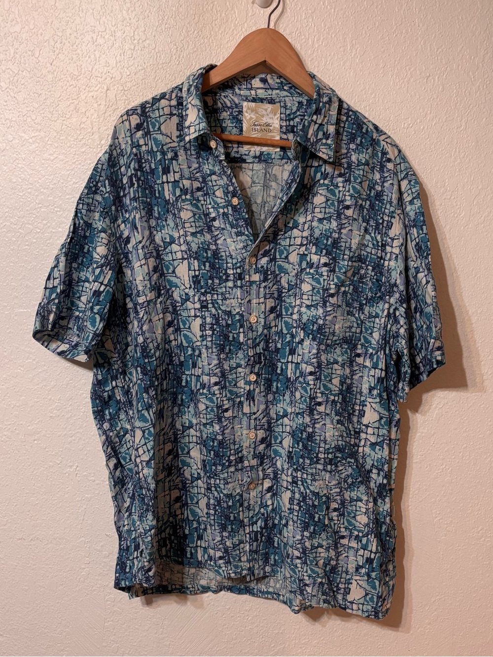 Tasso Elba Silk Linen Blend Casual Button Down Shirt XL
